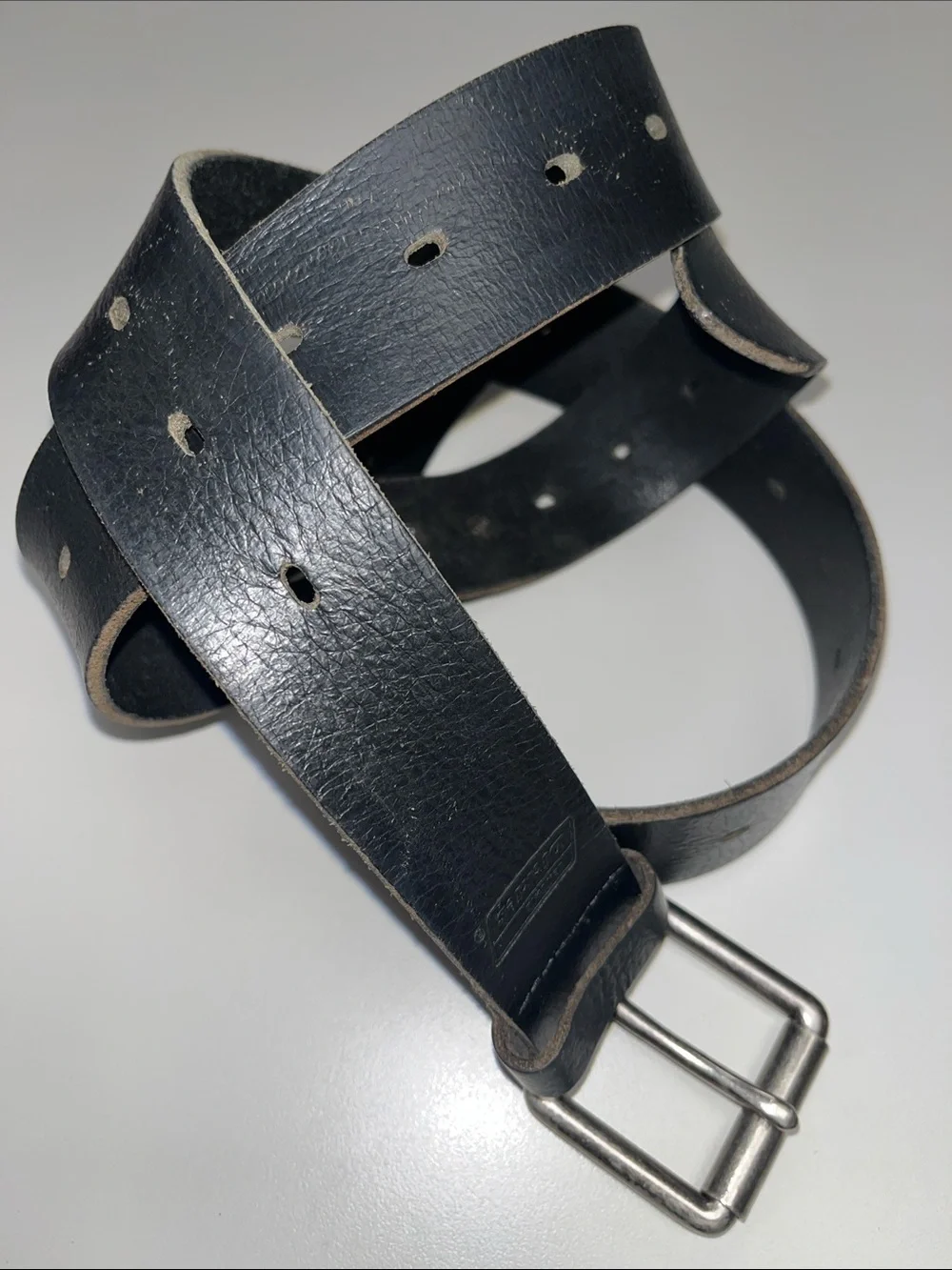 Dickies Black Leather Casual Belt with Metal Buckle
